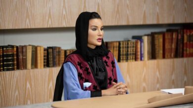 Photo of H.H. Sheikha Moza bint Nasser participated in a virtual high-level panel on the International Day to Protect Education from Attack