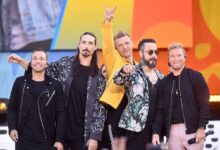 Photo of Surprise!  The Backstreet Boys gather to celebrate one of their members