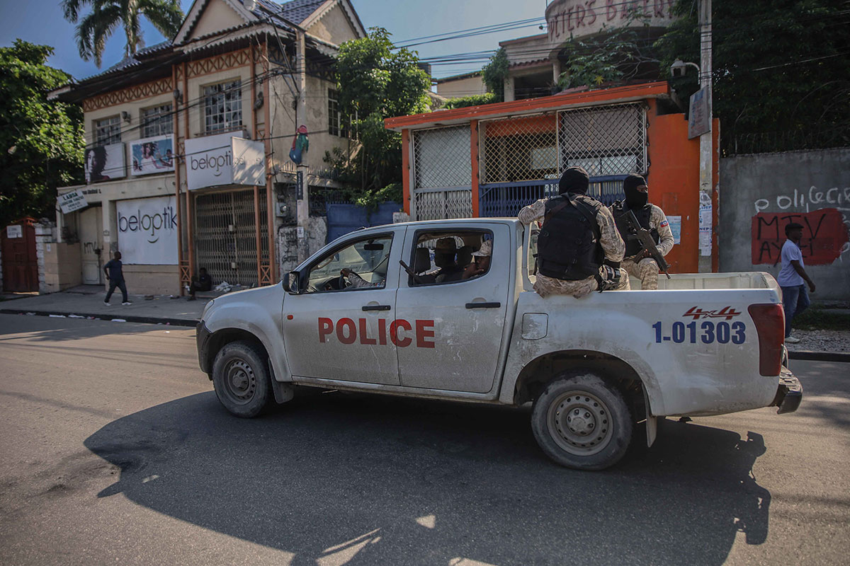Haitian police are searching for the 16 kidnapped missionaries from the US and one from Canada. 