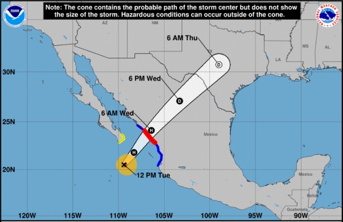Pamela has winds of up to 177 kilometers per hour near Baja California Sur.