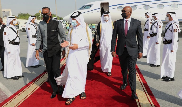 Qatar welcomes the President of Rwanda