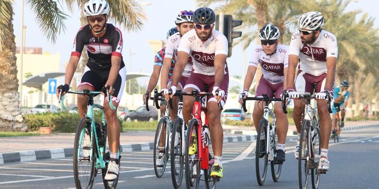 The Qatari cycling team participates in the Arab Bike Festival
