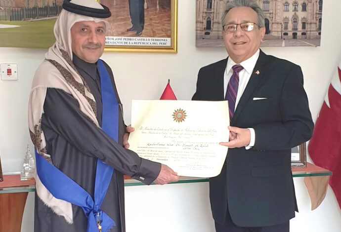 Former ambassador honoured for solidifying Qatar-Peru relations